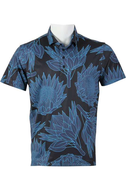 Black and Blue Protea Polo