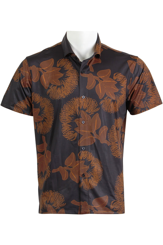 Black and Copper 'Ohi'a Lehua Button Down