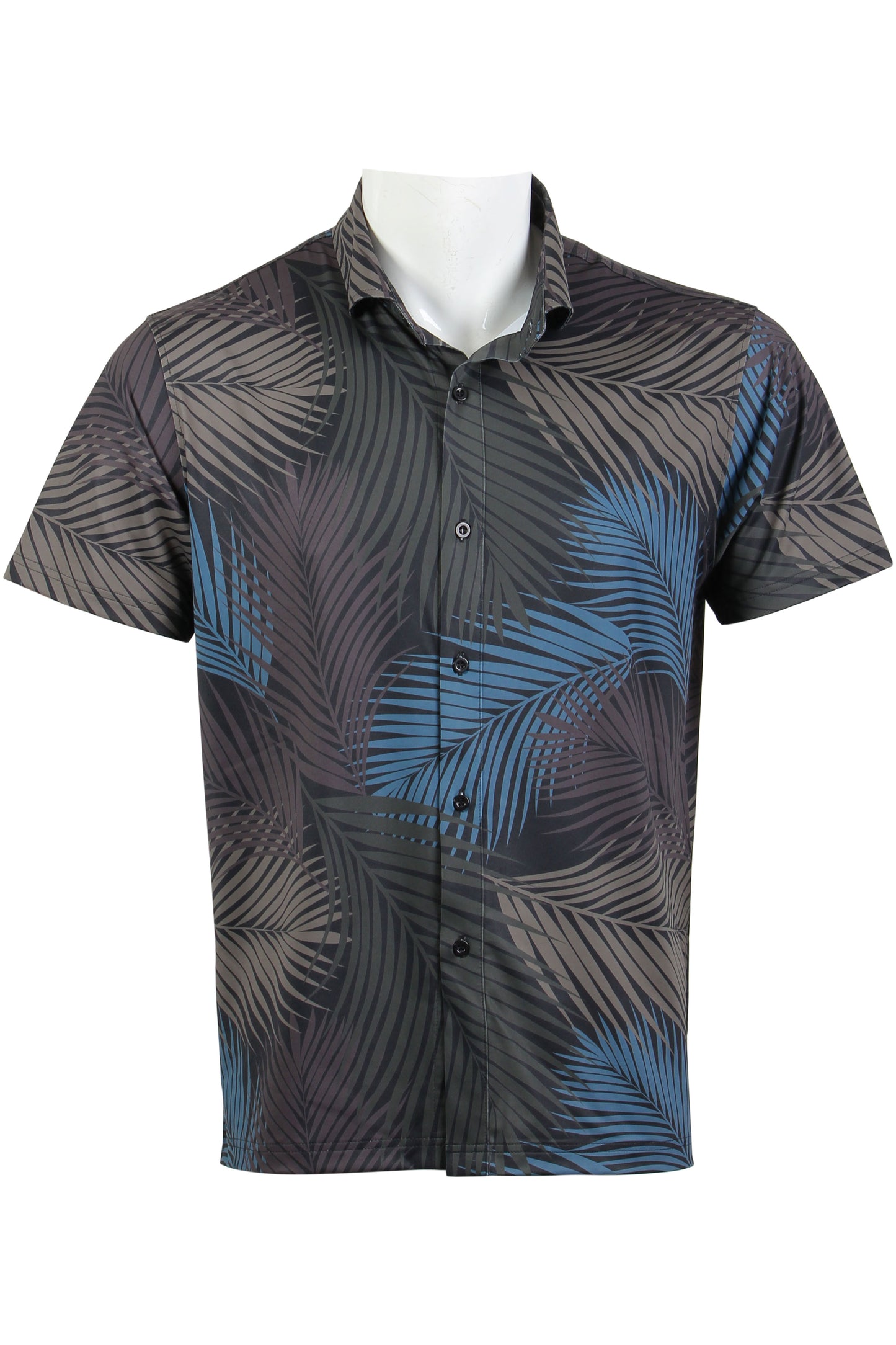 Black Palm Frond Button Down