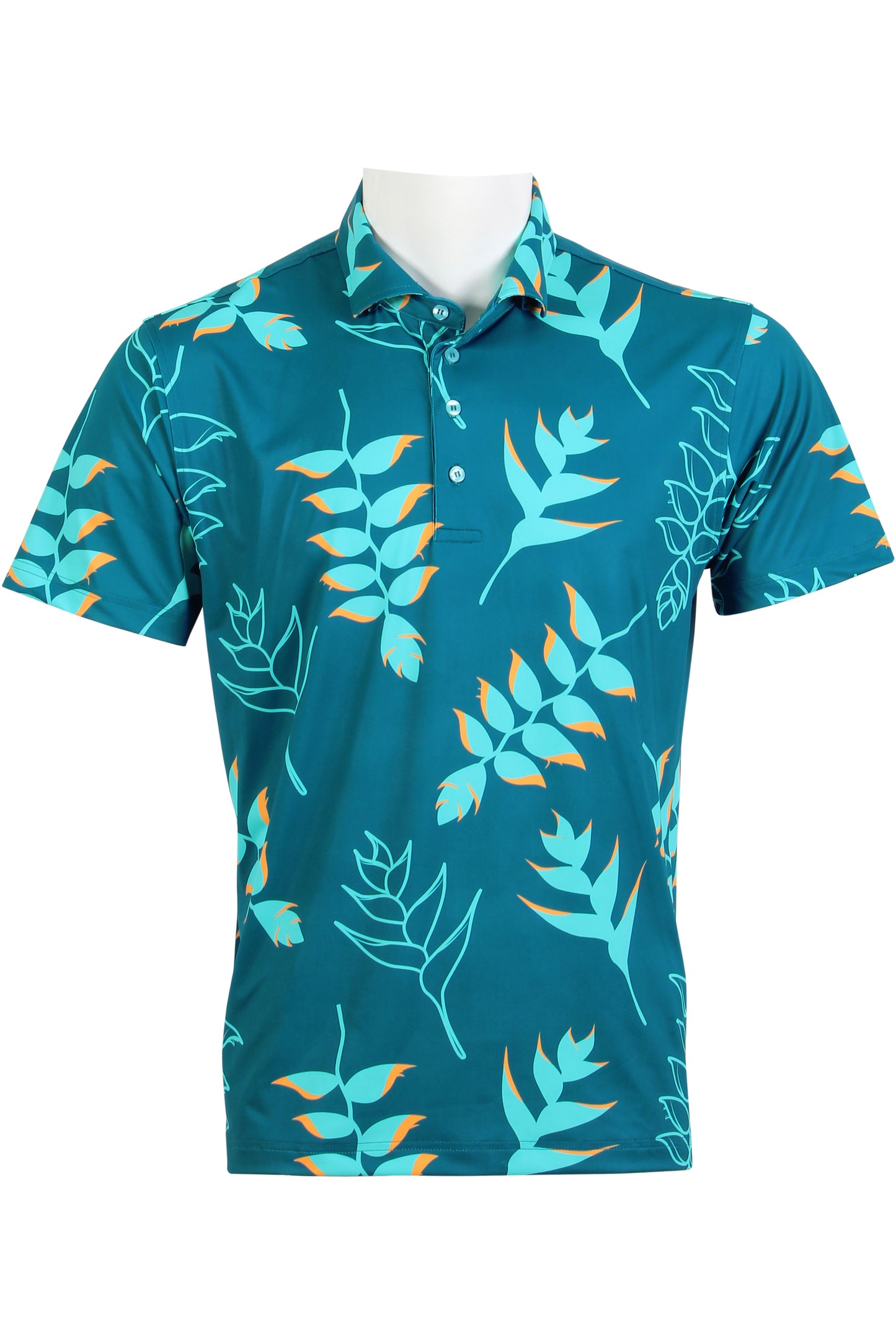 Blue and Orange Heliconia Polo