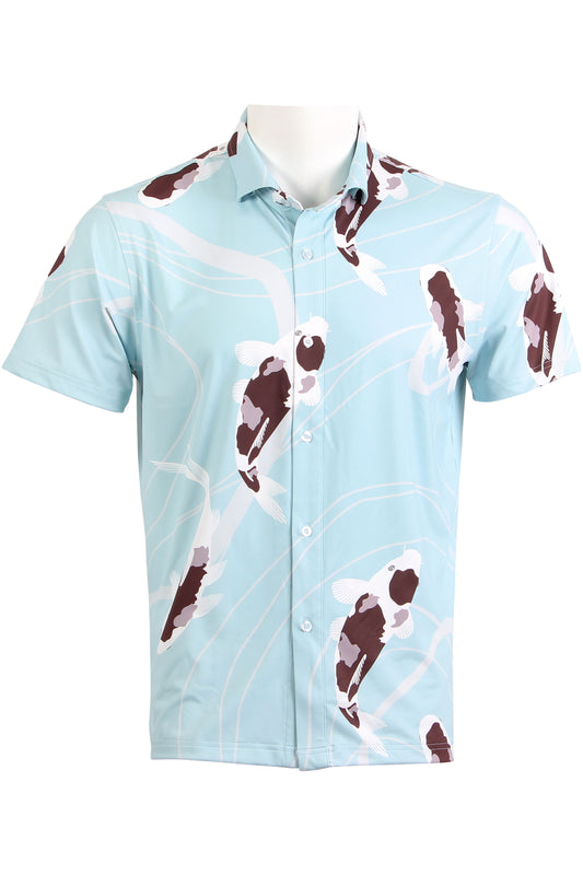 Blue and Purple Koi Button Down