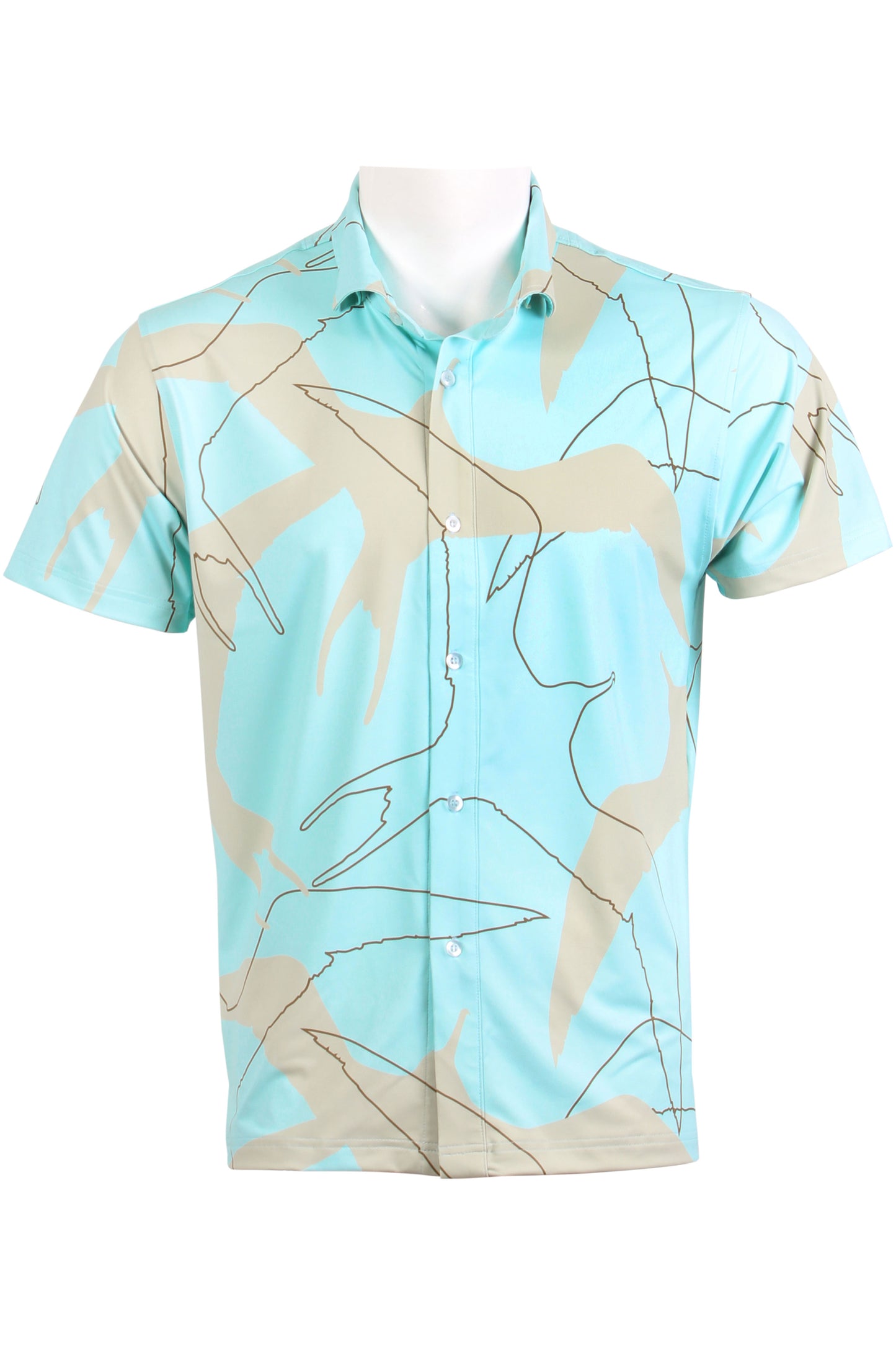 Blue and Tan 'Iwa Bird Button Down