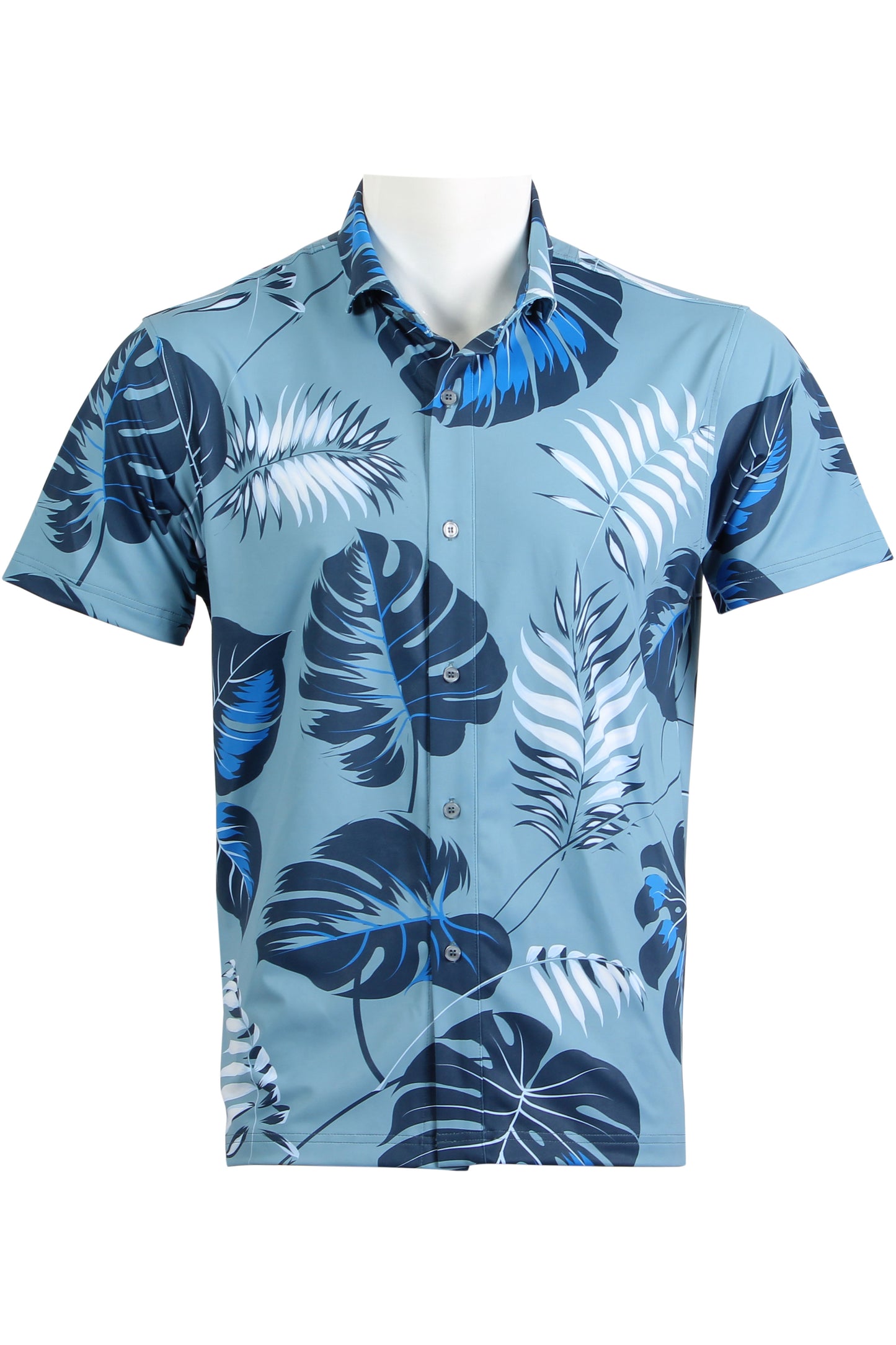 Blue Tropical Jungle Button Down