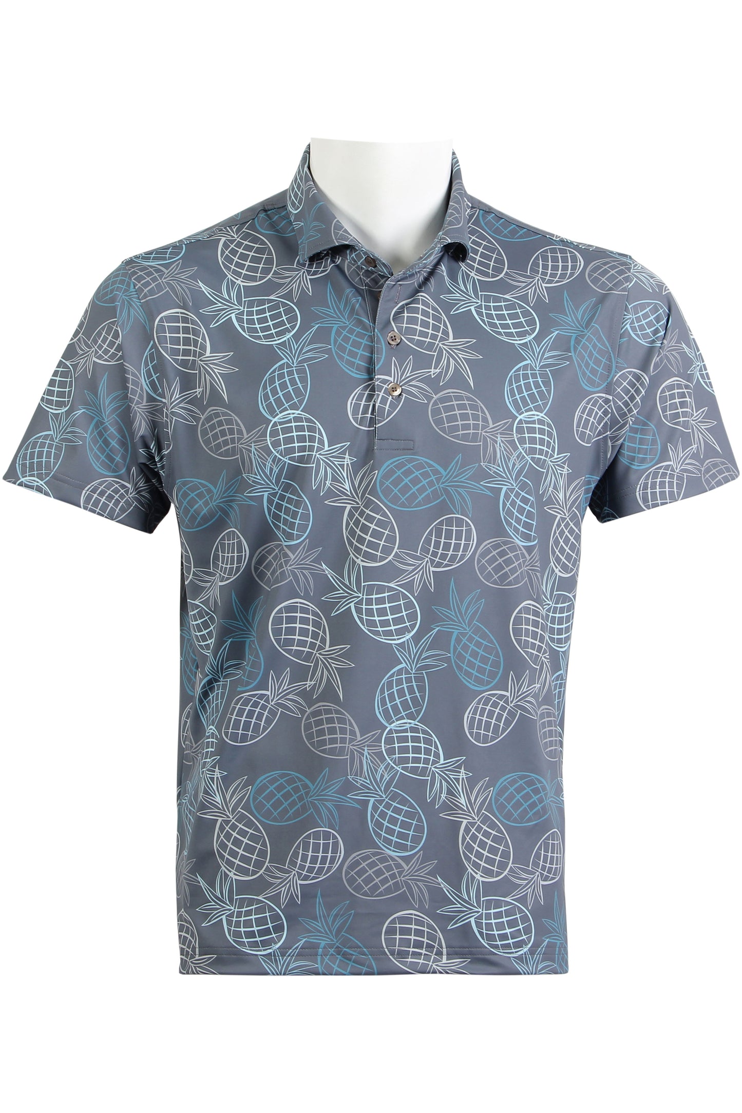 Gray and Blue Mini Pineapple Polo