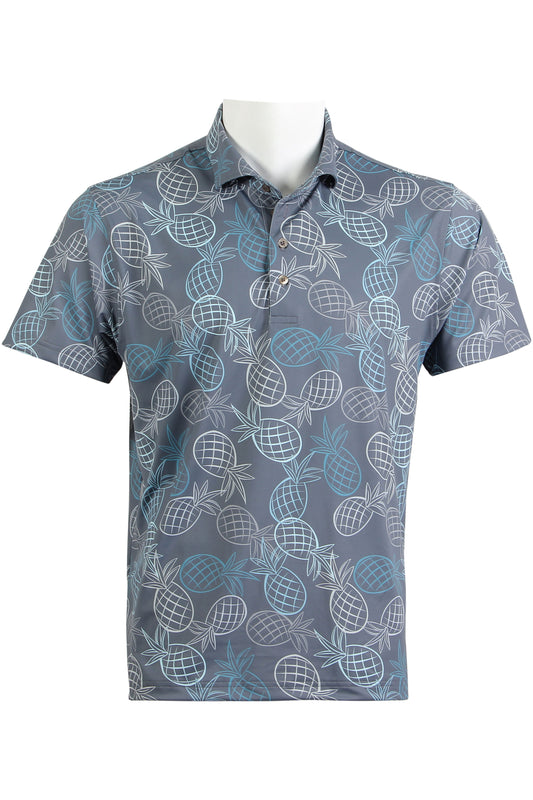 Gray and Blue Mini Pineapple Polo