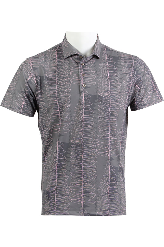 Gray and Pink Kupukupu Polo