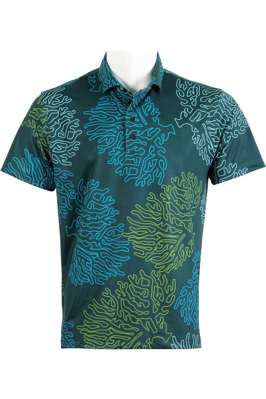 Green and Blue Coral Polo