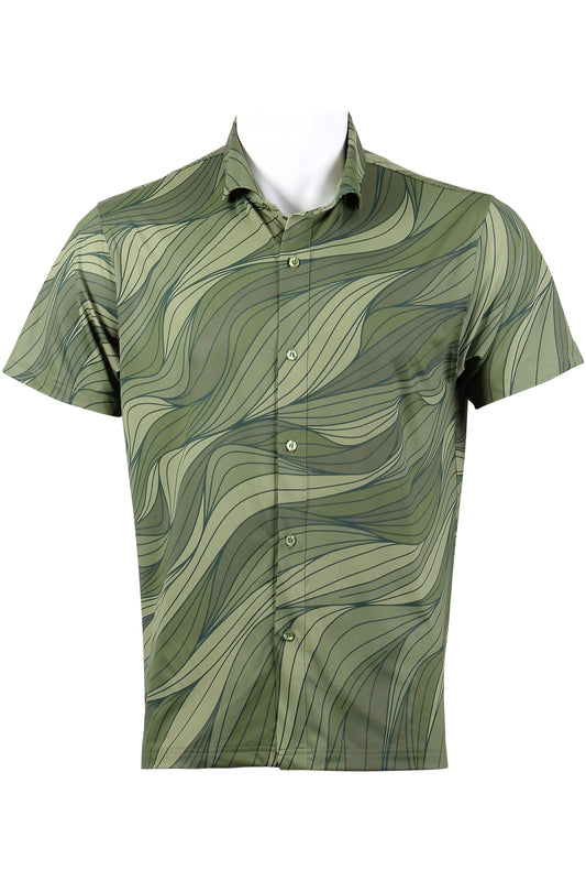 Green Ocean Current Button Down