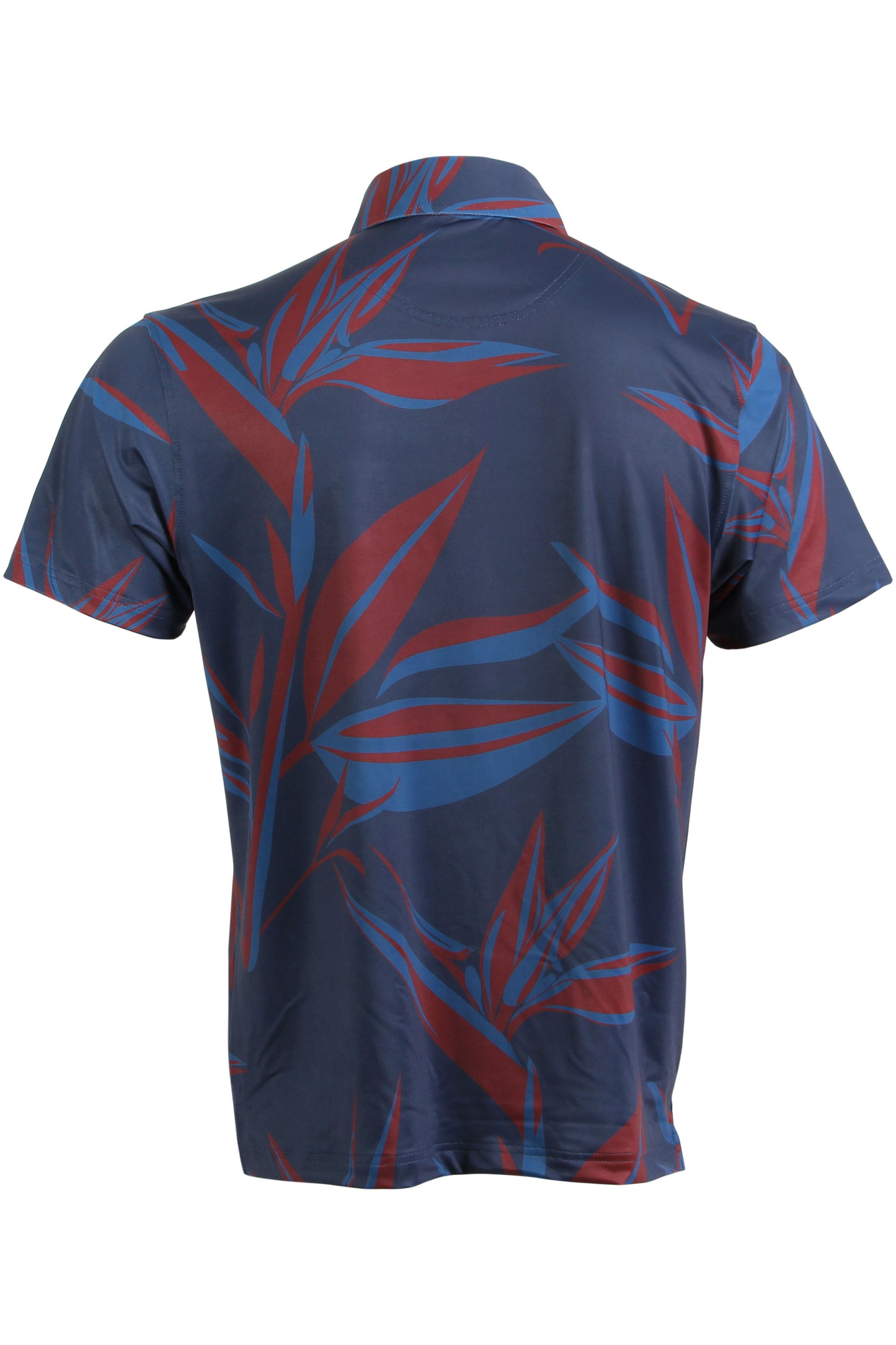 Navy and Dark Red Bird of Paradise Polo