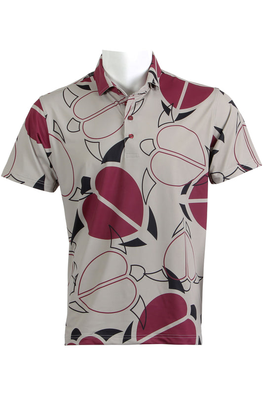 Taupe, Black, Burgundy Honu Polo