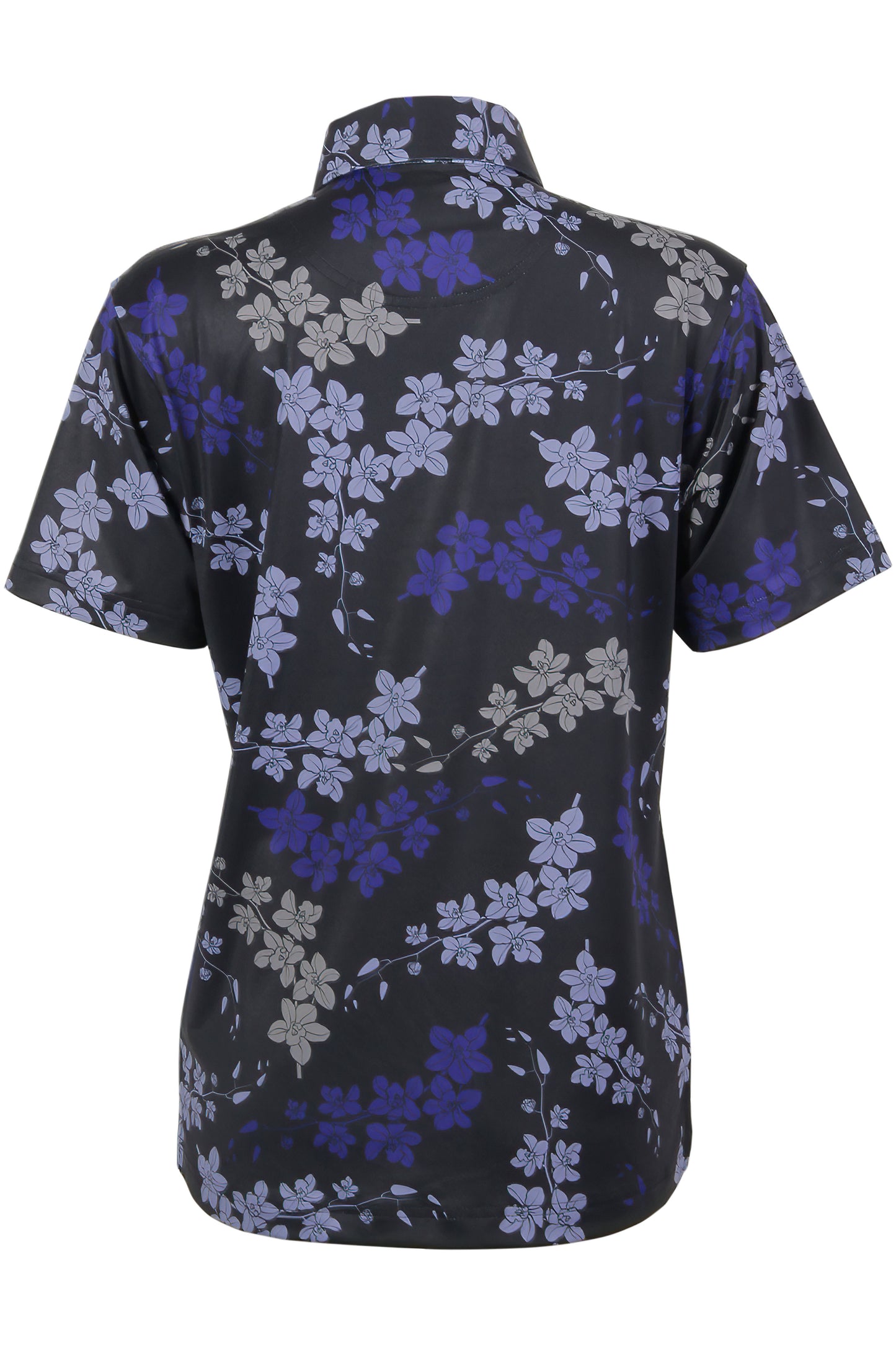 Black and Purple Cascading Orchid Polo (Women's)