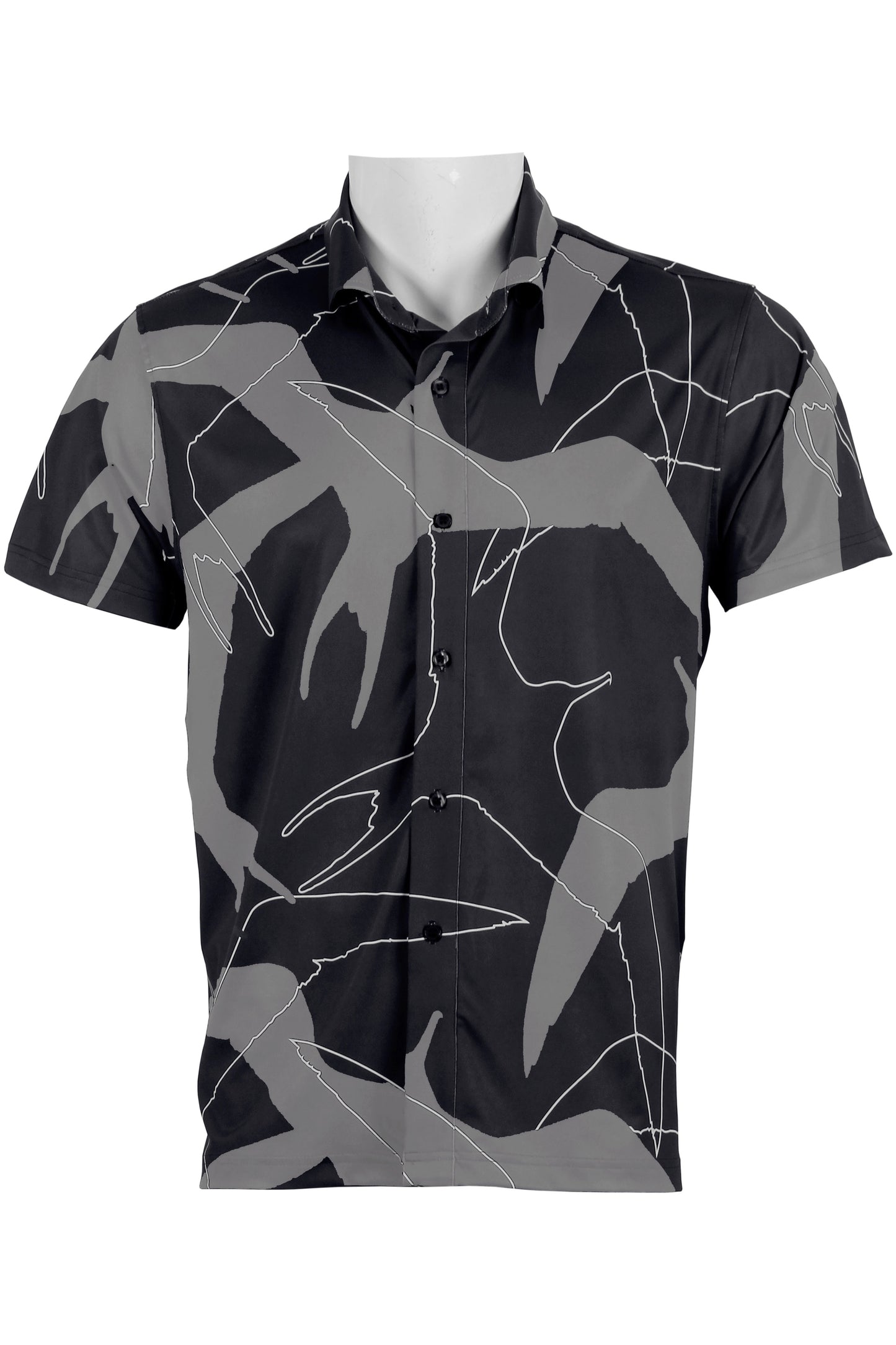 Black and Gray 'Iwa Bird Button Down