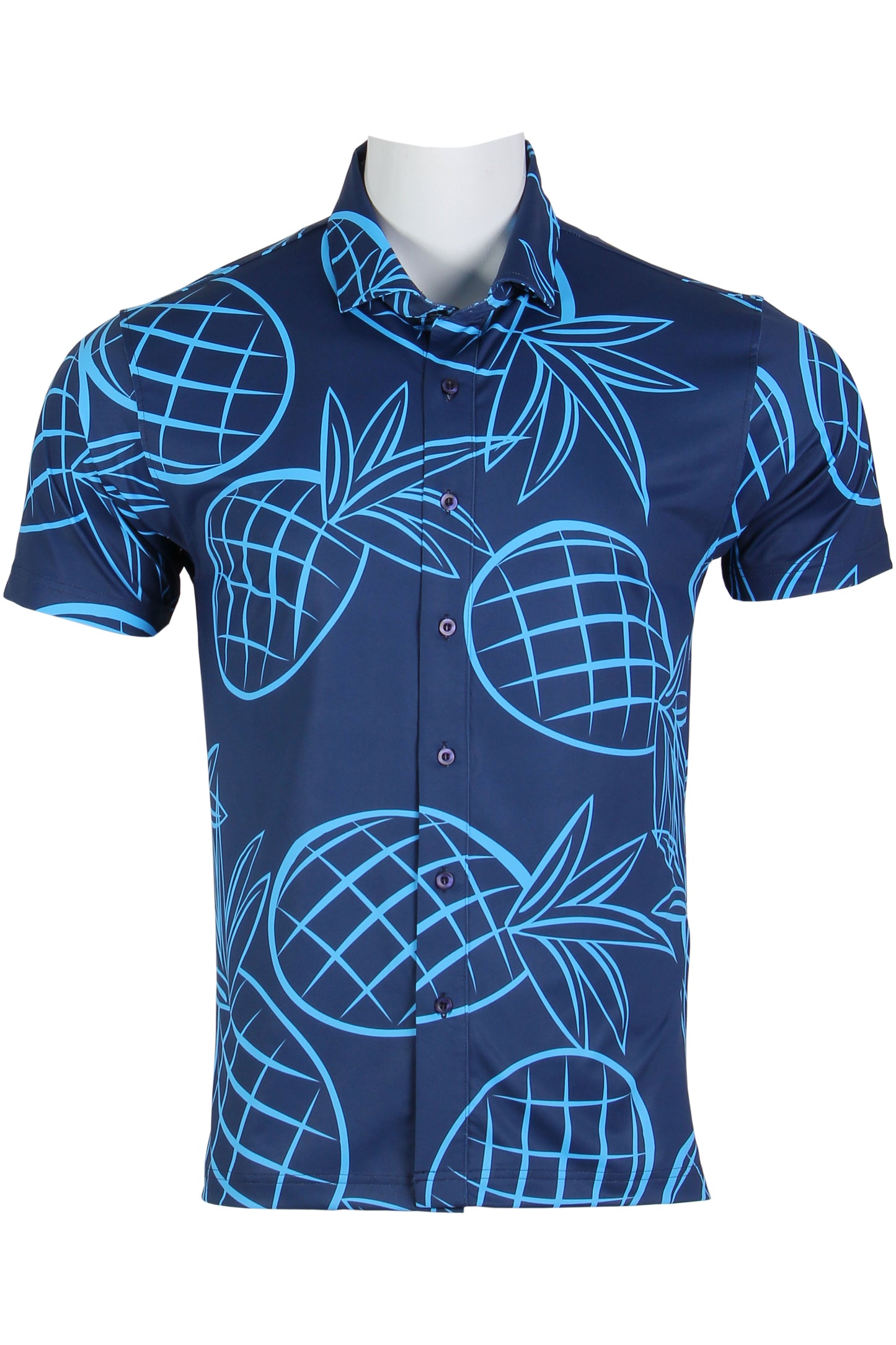 Navy Pineapple Button Down