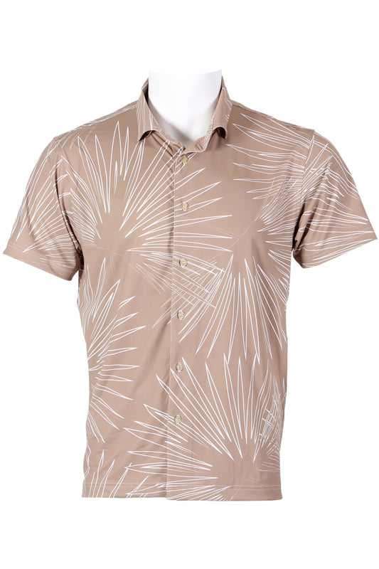 Tan Sun Palm Button Down